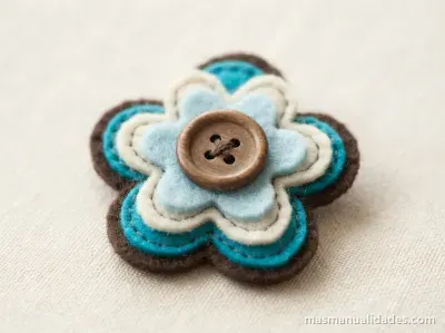 Botones con Flores en fieltro