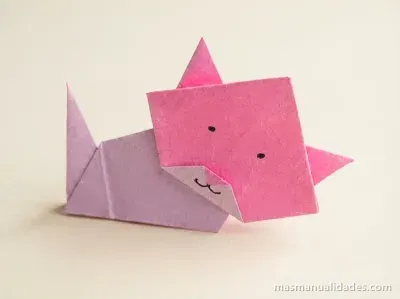 Como hacer un gatito en Origami
