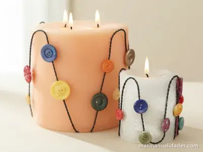 Dale vida a tus velas con unos lindos botones