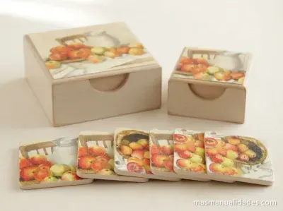 Decoupage con servilletas sobre madera