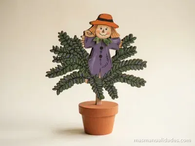 Espantapajaros de Halloween para Adornar tus Macetas