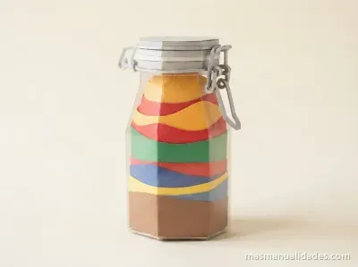 Frasco con arena de colores