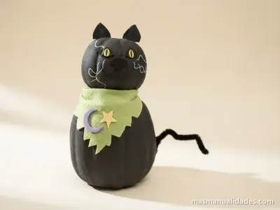 Gato Negro hecho en Calabaza