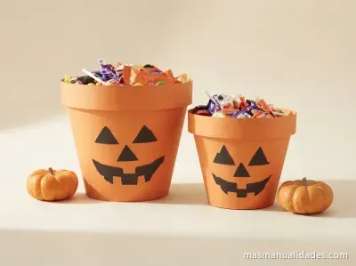 Macetas decoradas para Halloween