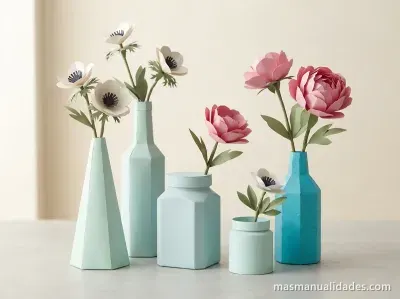 Regalale a Mama unos floreros hechos con Botellas viejas
