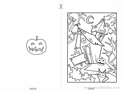 Tarjeta de Halloween para imprimir y colorear