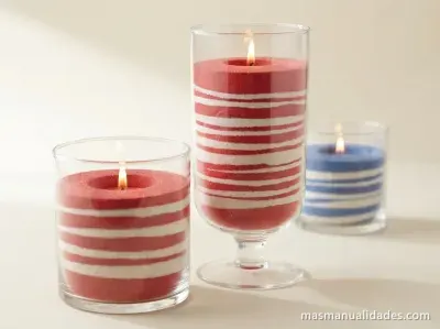Velas con arena decorativas